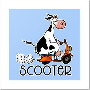 Scooter Cow Posters and Art